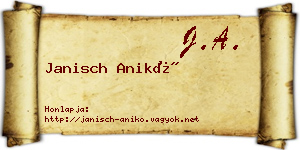 Janisch Anikó névjegykártya